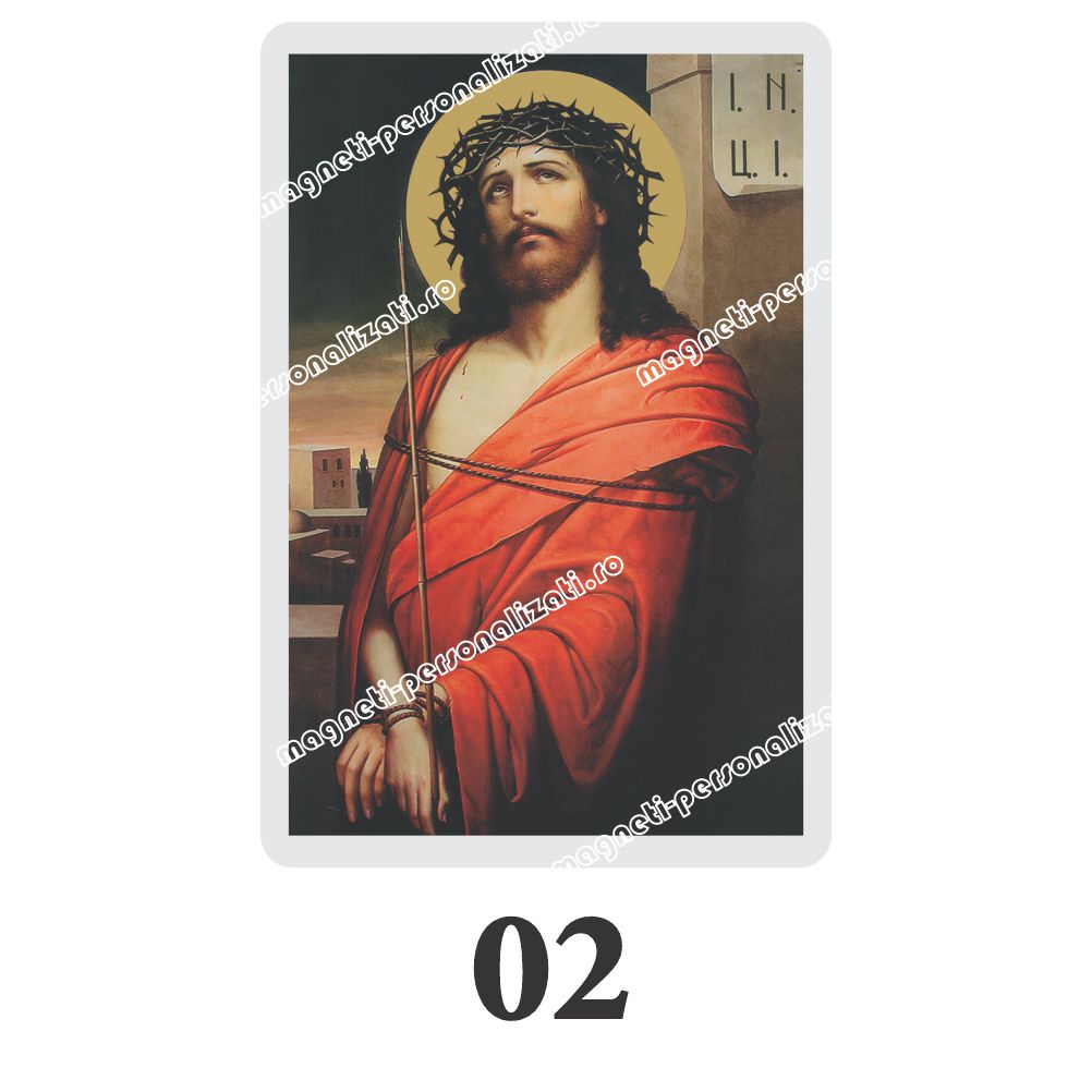 2 Set 100 Iconite Plastifiate, 02, Iisus Sihastria