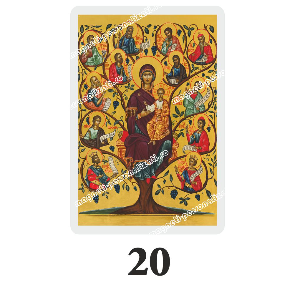 20 Set 100 Iconite Plastifiate, 20, Maica Domnului Pomul Vietii