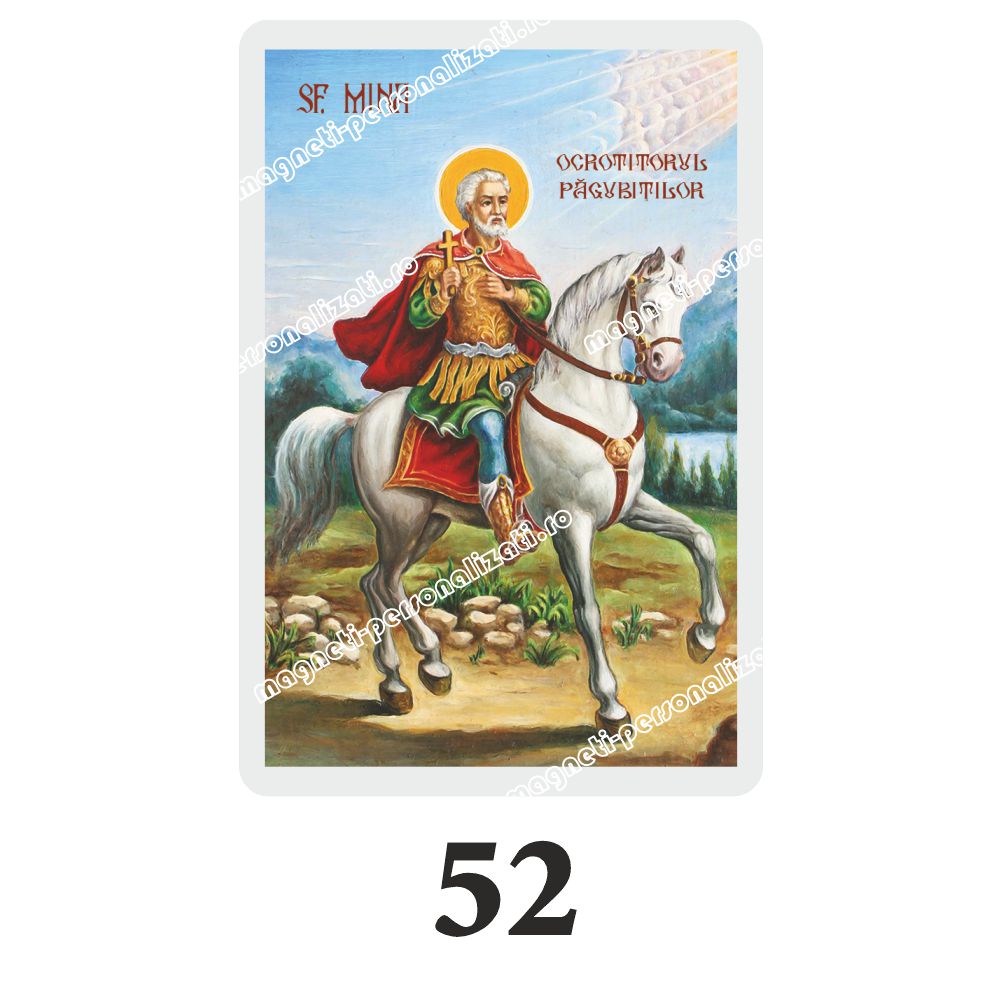 52 Set 100 Iconite Plastifiate, 52, Sfantul Mina