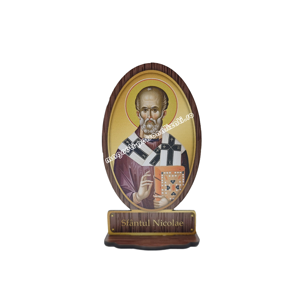 64b Set 10 iconite ovale pe suport, 552, Sfantul Nicolae