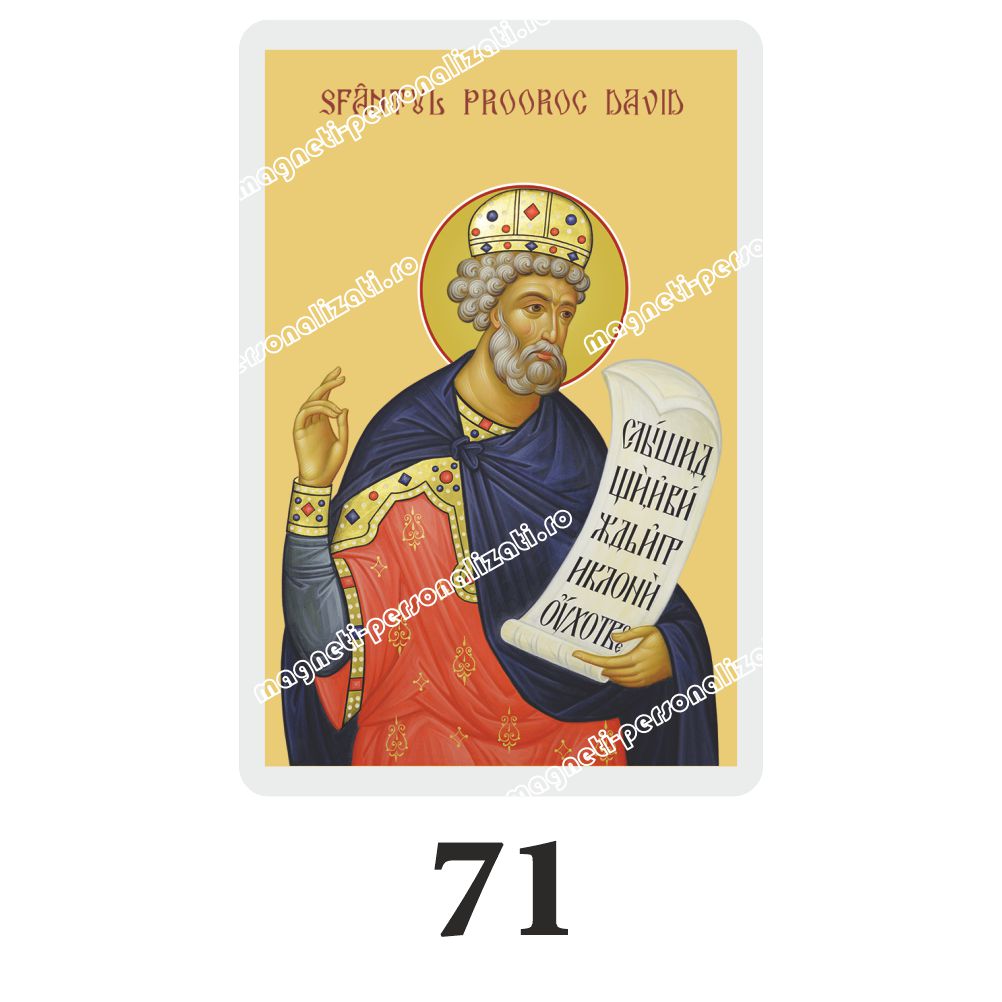 71 Set 100 Iconite Plastifiate, 71, Sfantul David