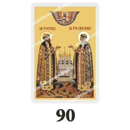 Set 100 Iconite Plastifiate, 90, Sfintii Petru si Fevronia
