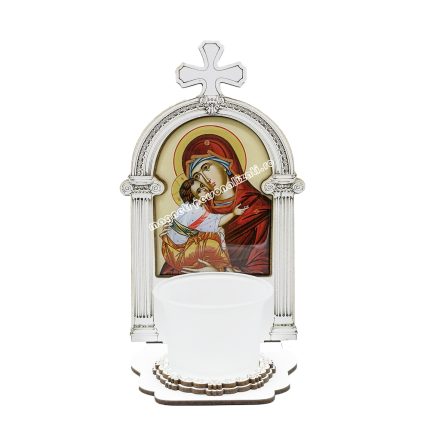 Candela cu iconita din polirasina, Maica Domnului Dulcea Sarutare