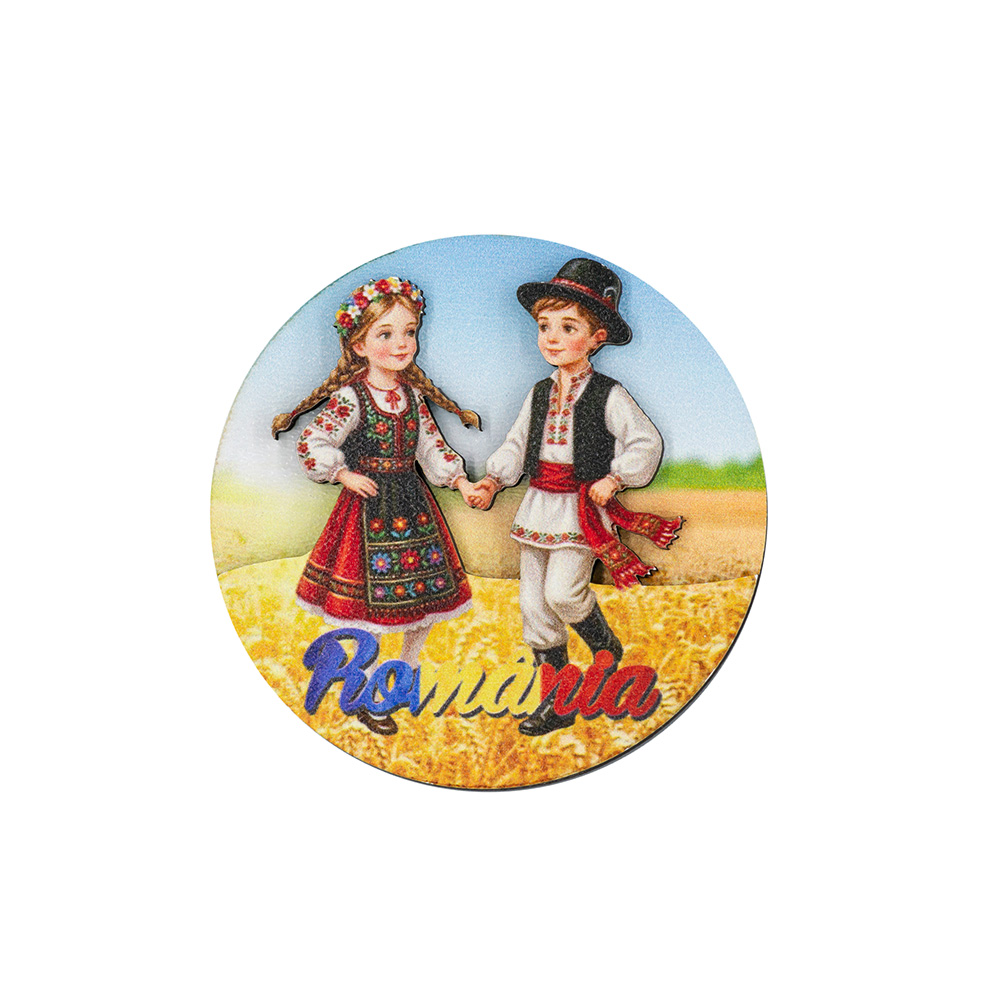 Magnet 3d romania rotund